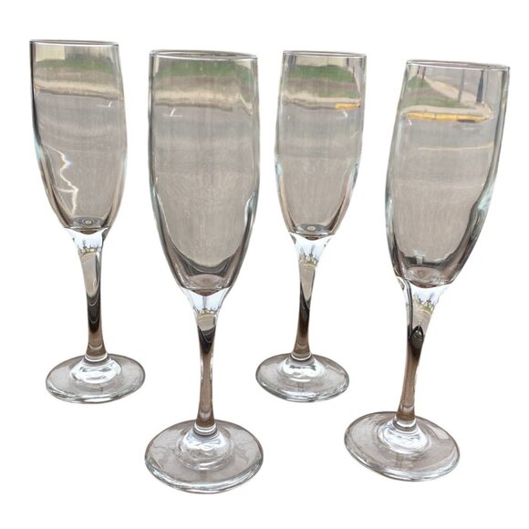 Champagne Flute Glass Set 4 Clear - Picture 1 of 2